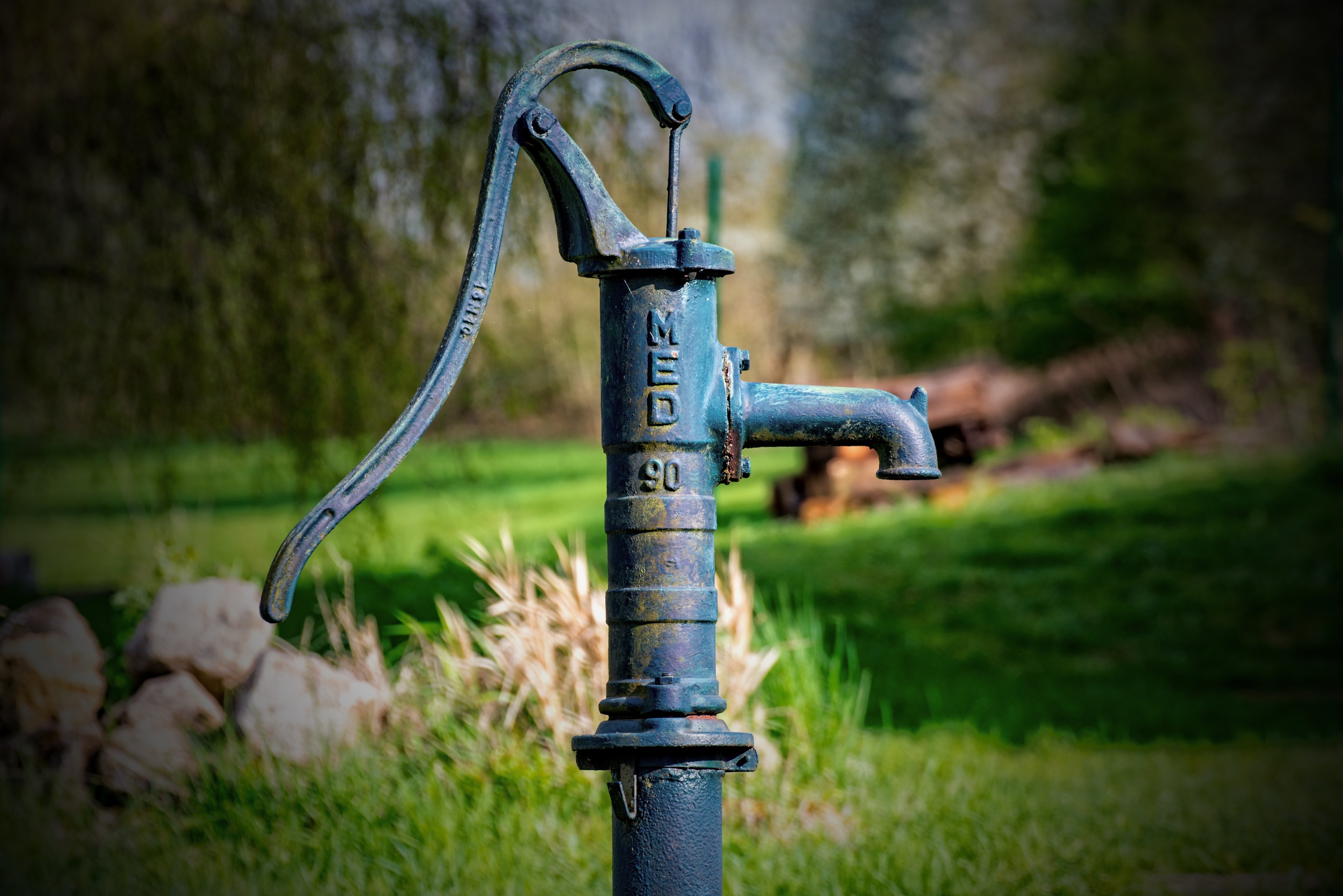 Old water pump from metal