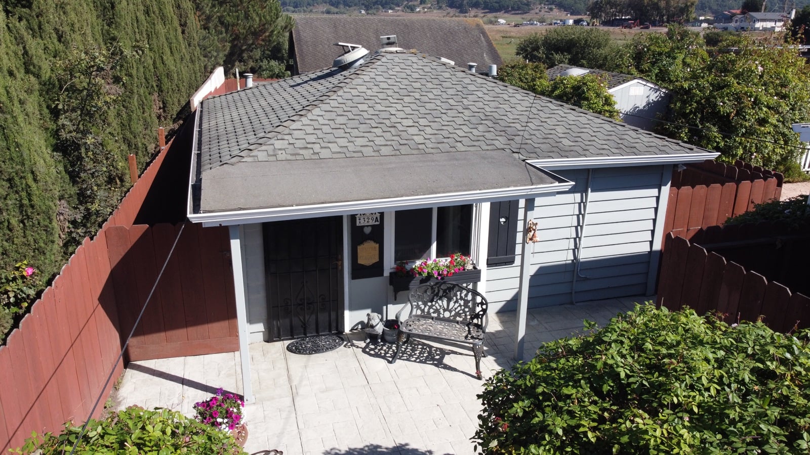 Guest house exterior from above