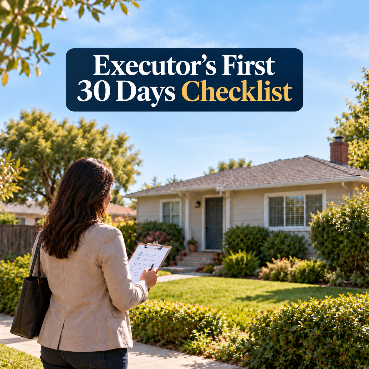 Cover of the free Executor's First 30 Days checklist for inherited Silicon Valley homes