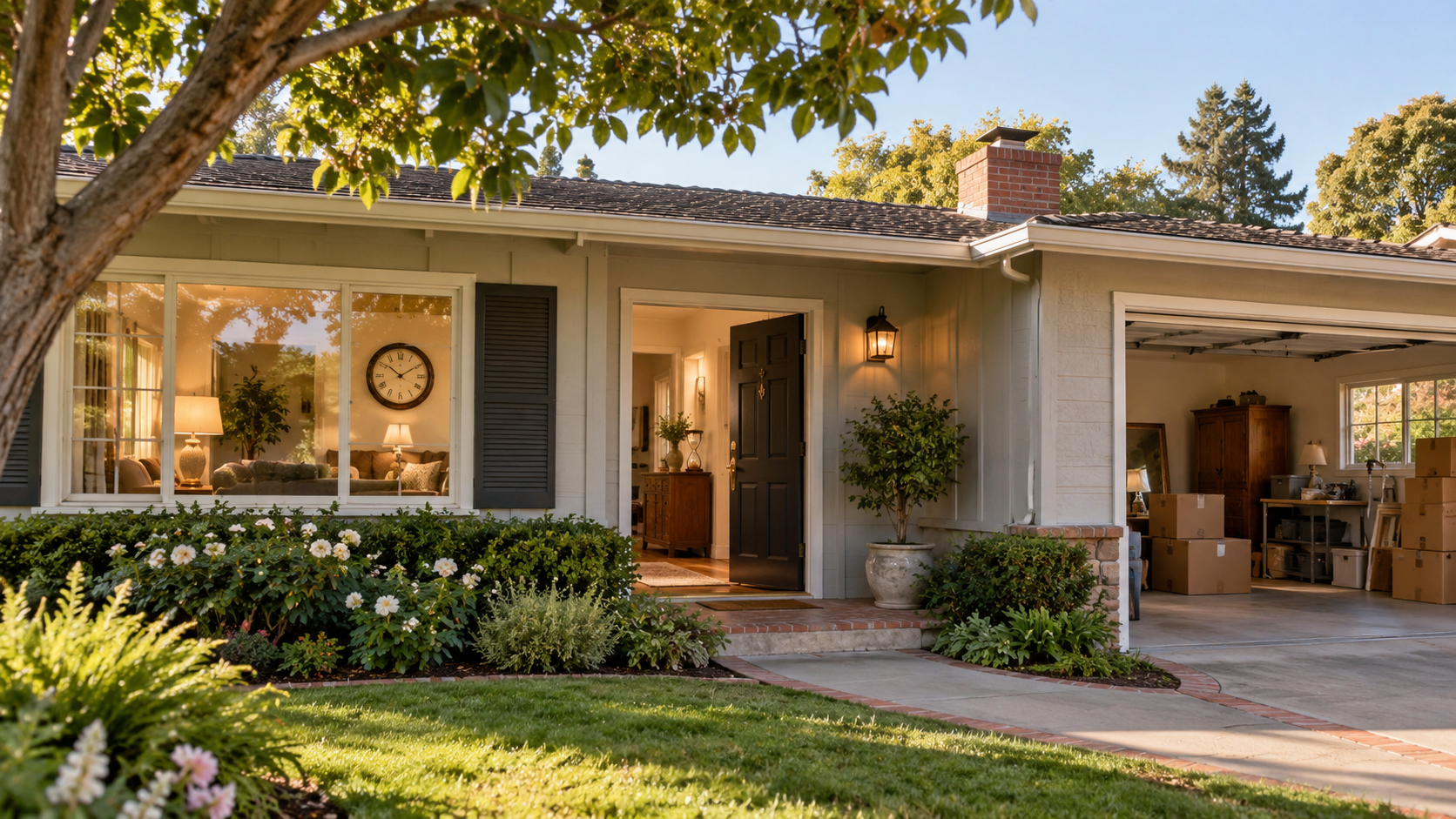 Single-story Santa Clara County home on a sunny day, showing how long it takes to sell a house in probate
