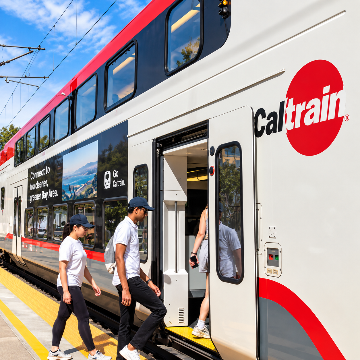 Boarding a Modern Caltrain Double-Decker