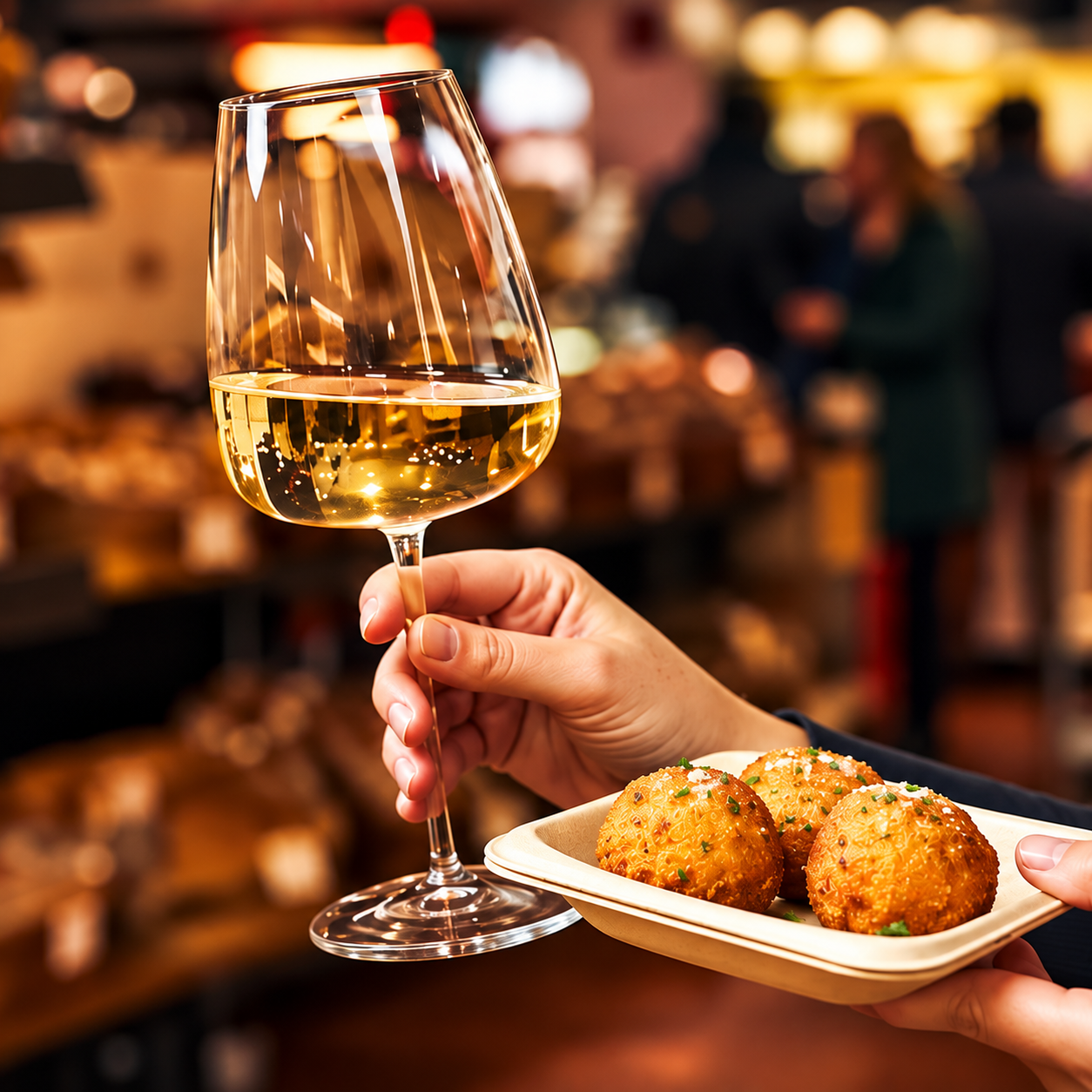 Golden Wine and Crispy Arancini