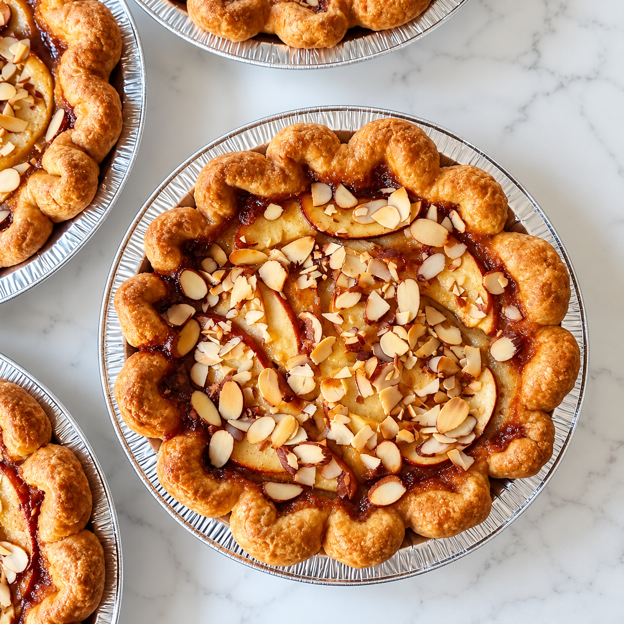 Rustic Caramelised Apple Galettes with Almonds