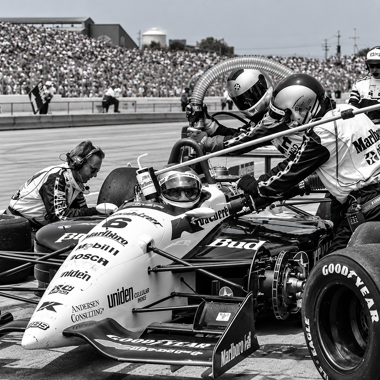 Vintage IndyCar Pit Stop Action