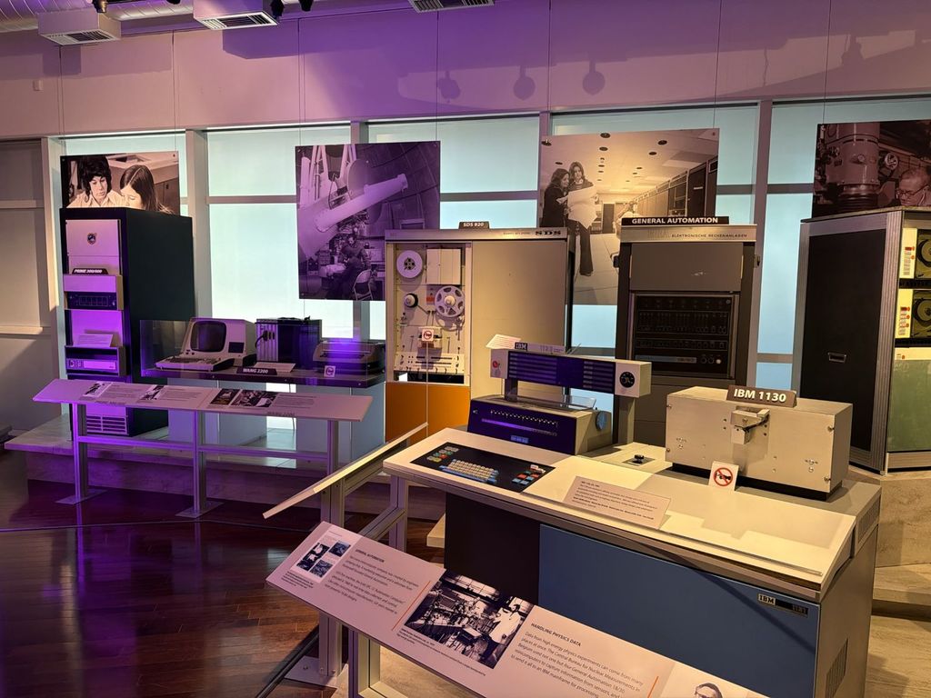 IBM 1130 computing system and General Automation minicomputer exhibit at the Computer History Museum in Mountain View
