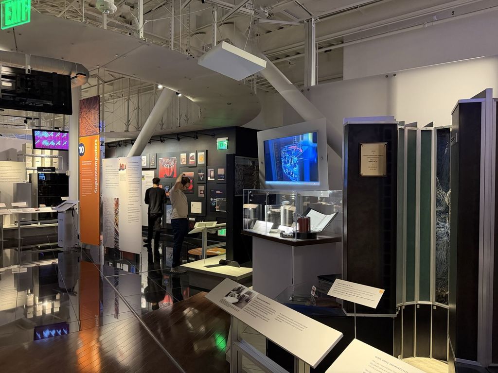 Supercomputers gallery number 10 at the Computer History Museum with Cray-1A serial number 6 from Lawrence Livermore National Laboratory