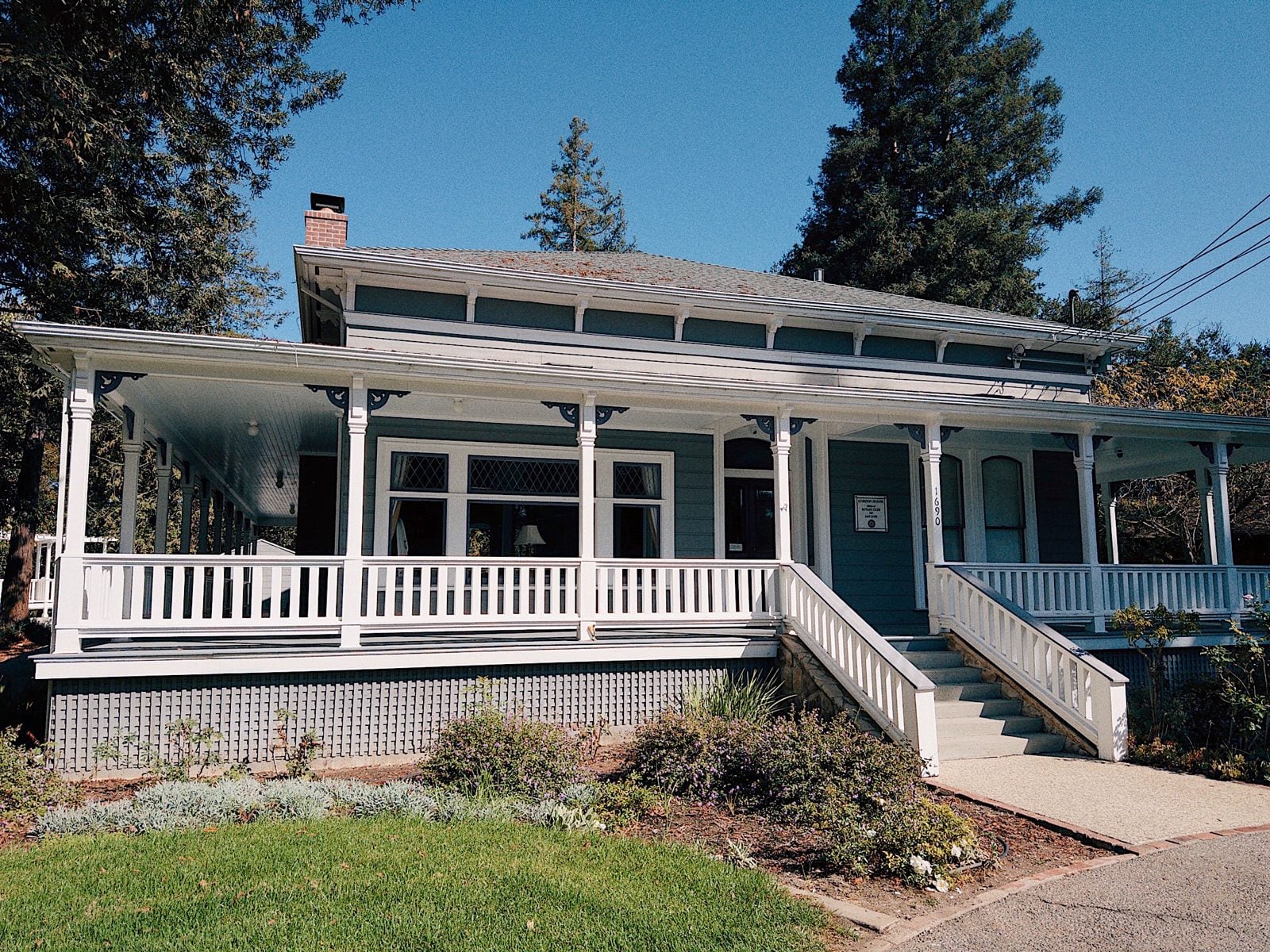 Gordon House with wraparound porch, restored by the Rotary Club of San Jose, at History Park