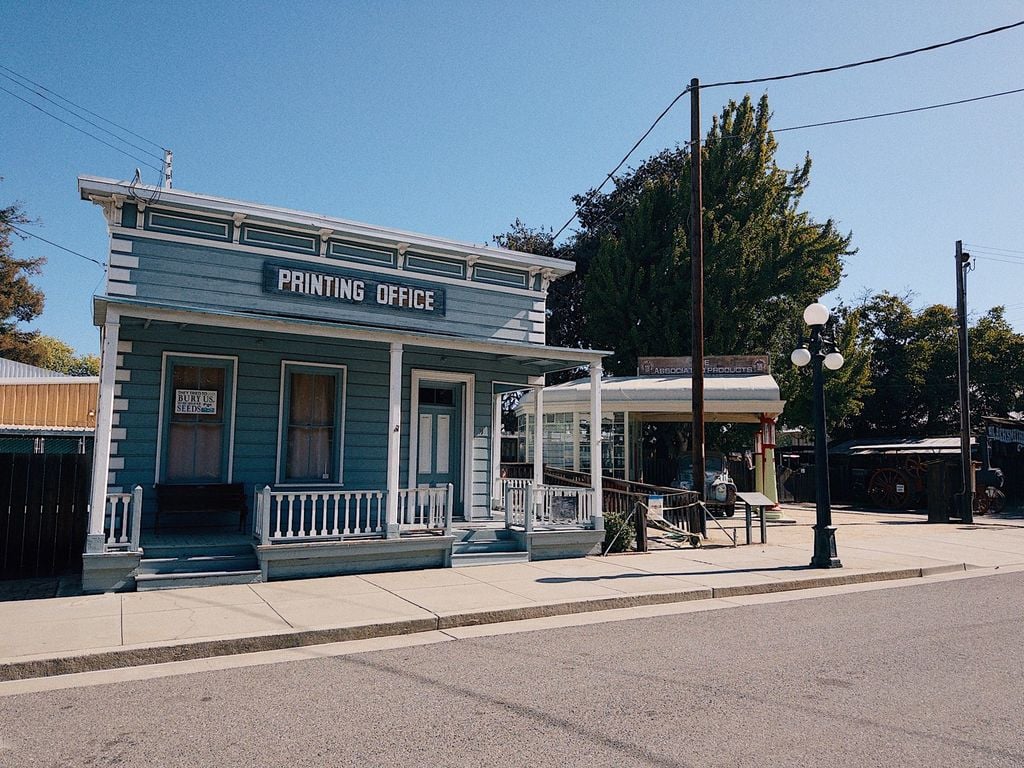 Printing Office building on the main street of History Park San Jose