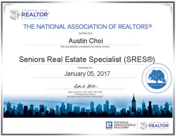 Certification of Senior Real Estate Specialist (SRES®)
