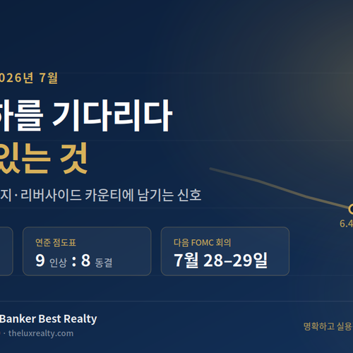 금리 인하 기다리다 놓칠 수 있는 것 — 2026년 7월 연준 회의와 남가주 주택시장