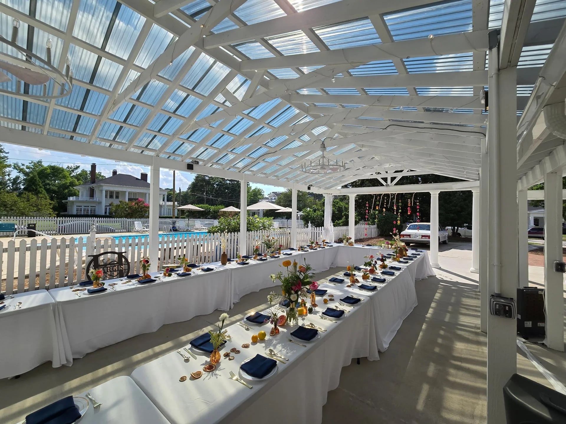 Simply Divine NC pergola dining