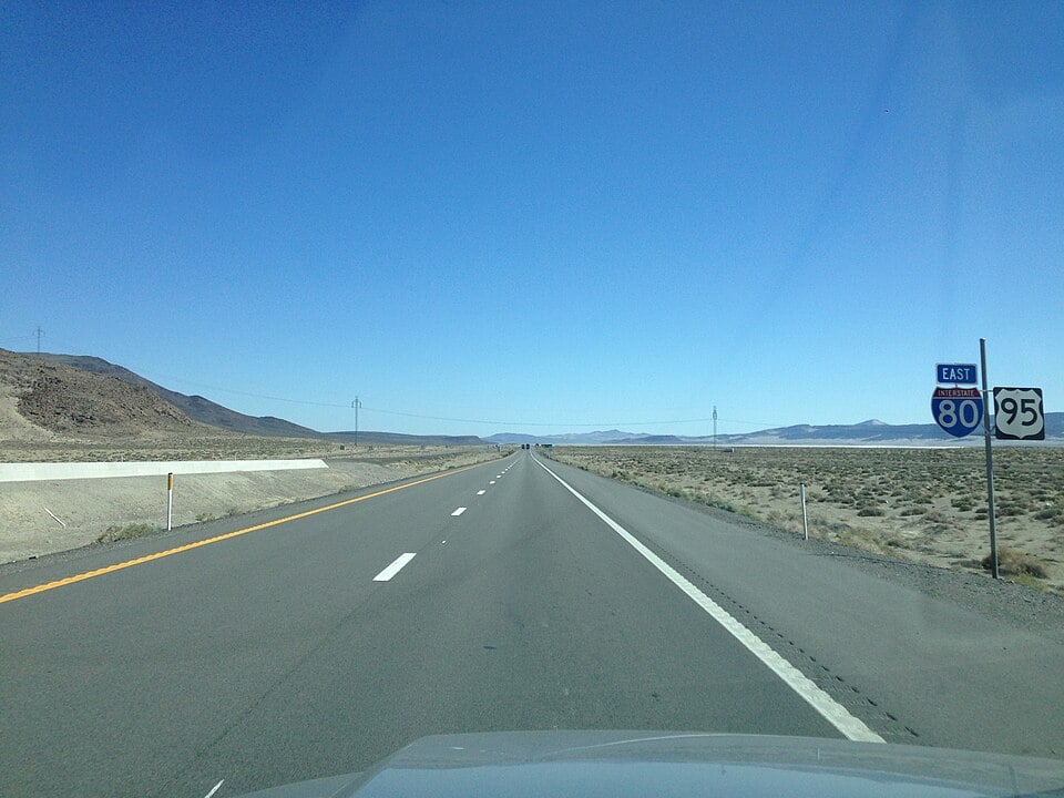 View along Interstate 80 near Fernley, Nevada