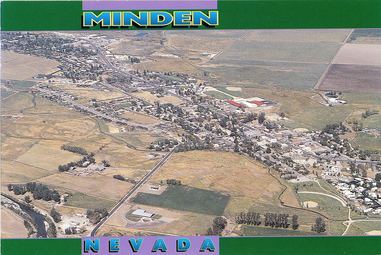 Aerial view of Minden, Nevada in the beautiful Carson Valley of Douglas County