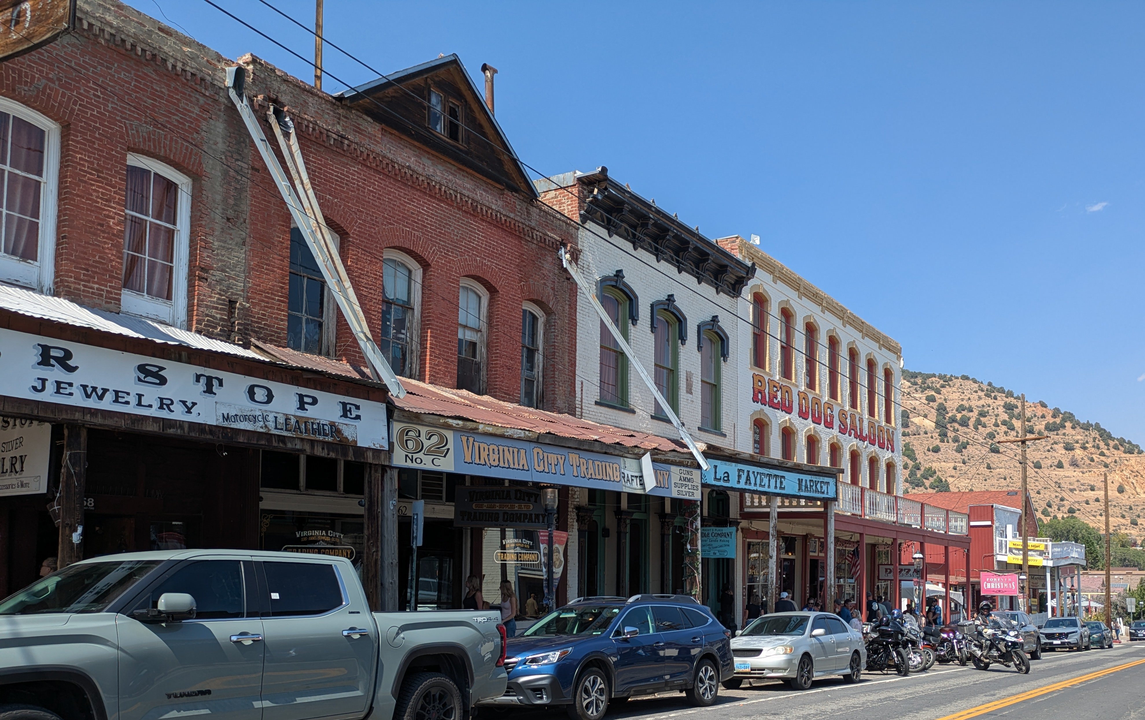 Virginia City Nevada historic district street view 2025