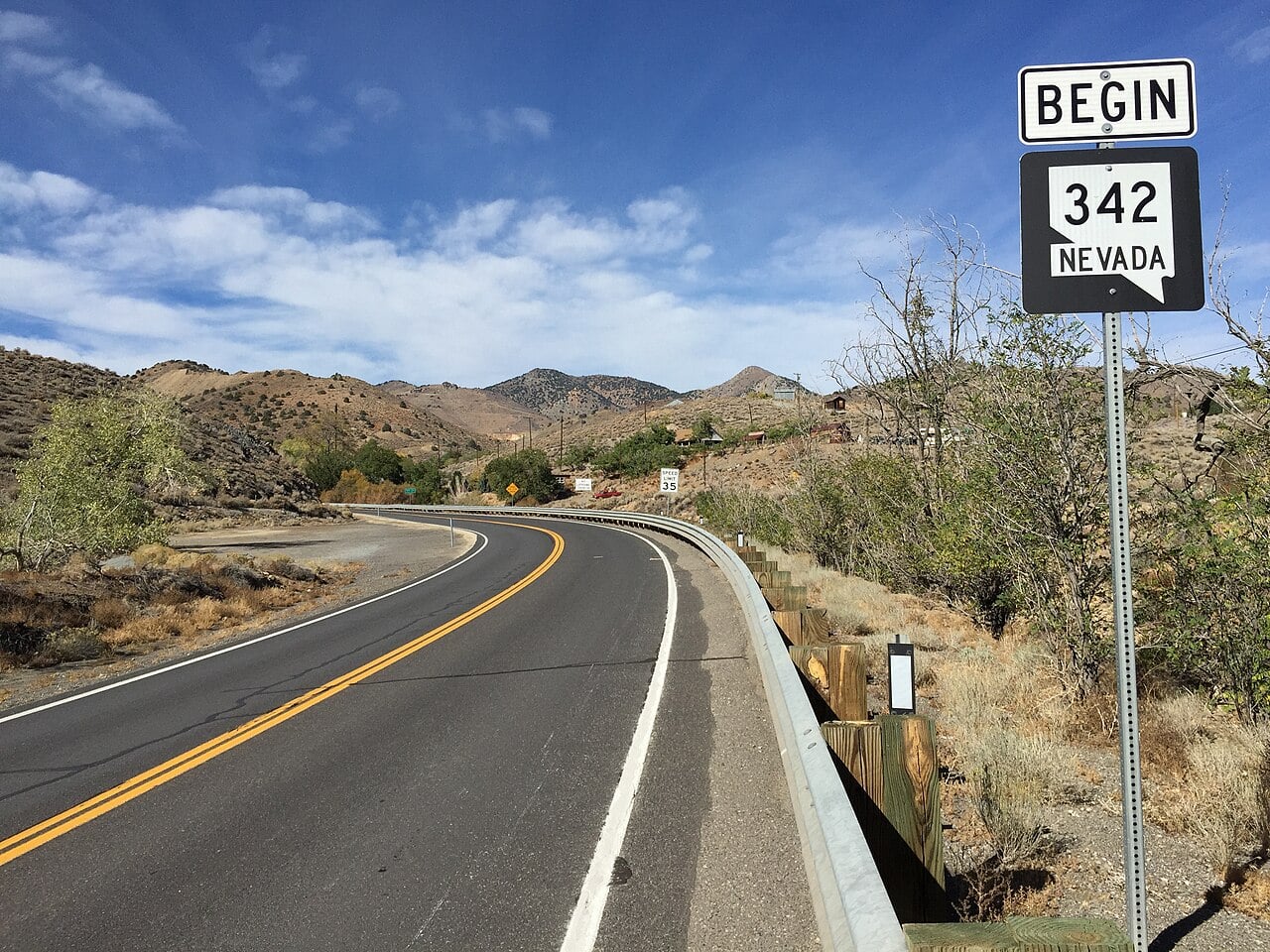 Silver City Nevada state route 342 road view