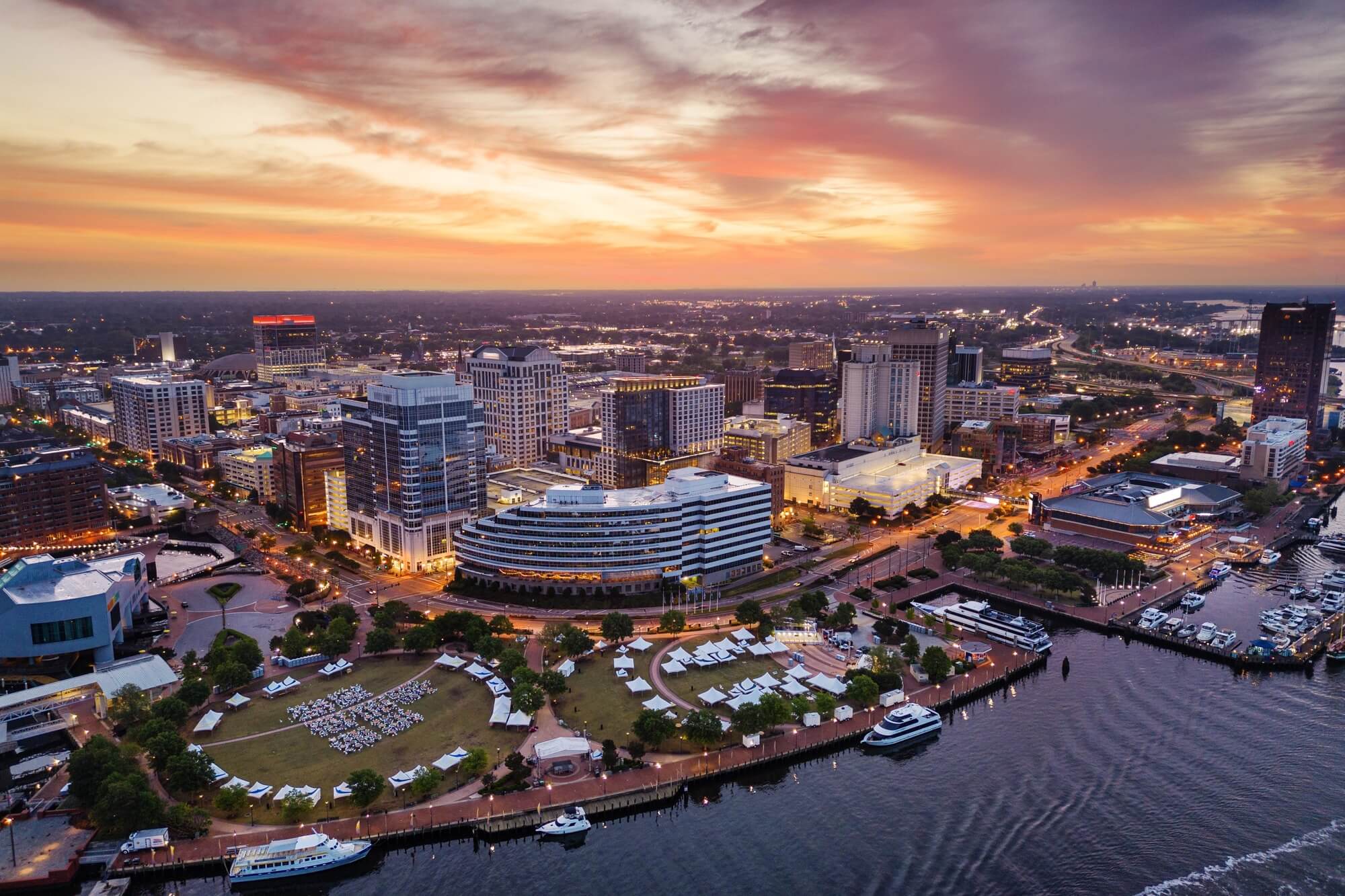 Miami Waterfront at Sunset