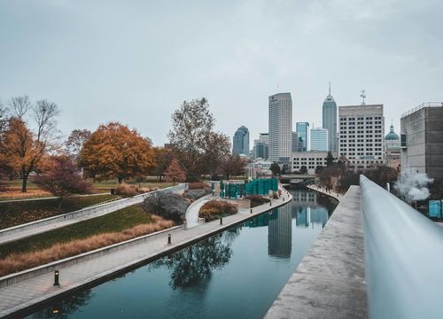 cityscape river autumn