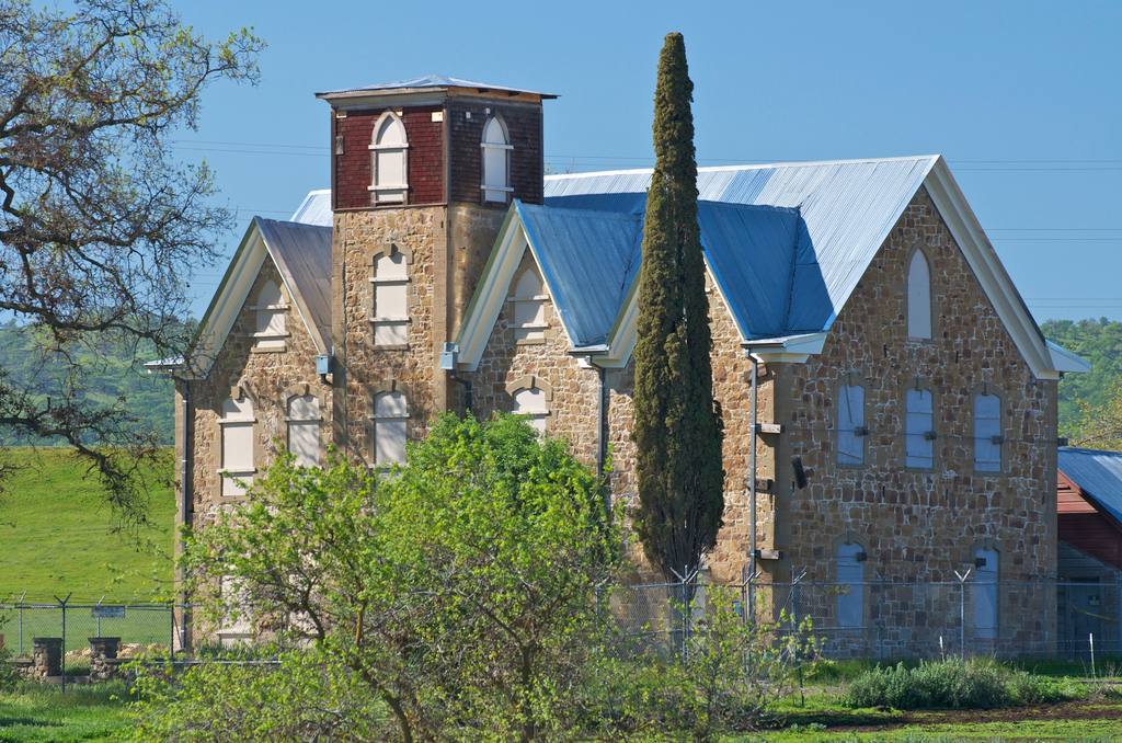 The John Marsh House, a stone house completed in 1856, at Marsh Creek State Park near Brentwood, California, August 2012
