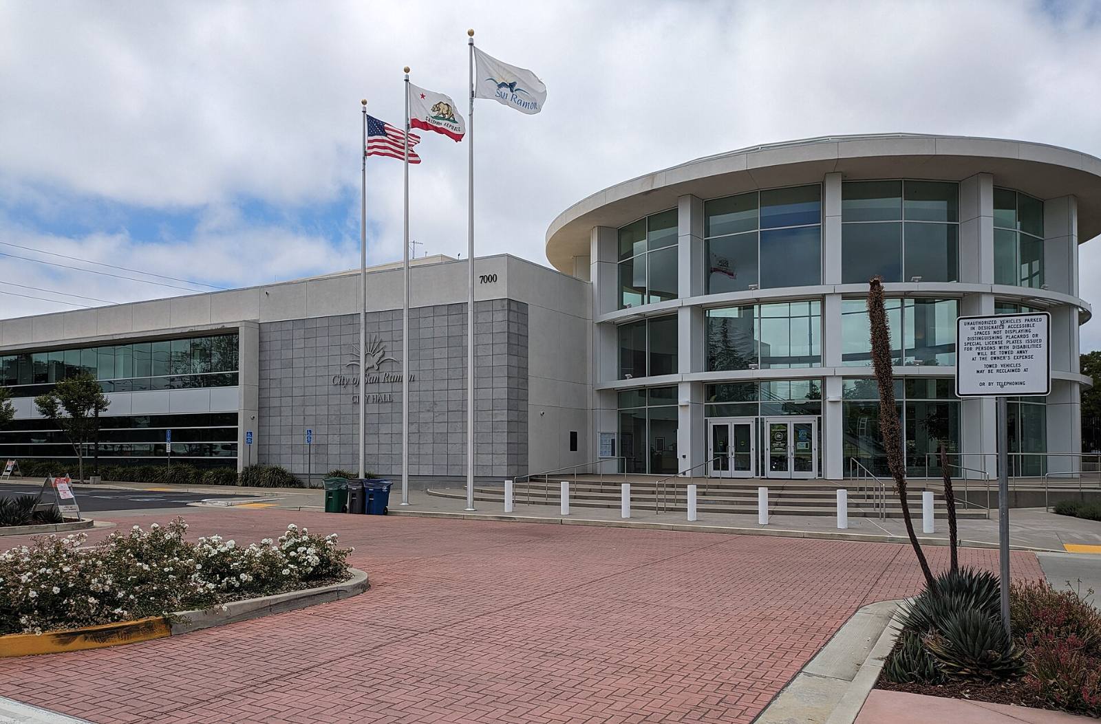 San Ramon City Hall at 7000 Bollinger Canyon Road, where the City Council meets as the Dougherty Valley GHAD board, May 2024