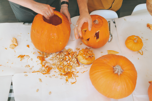 Carving pumpkins