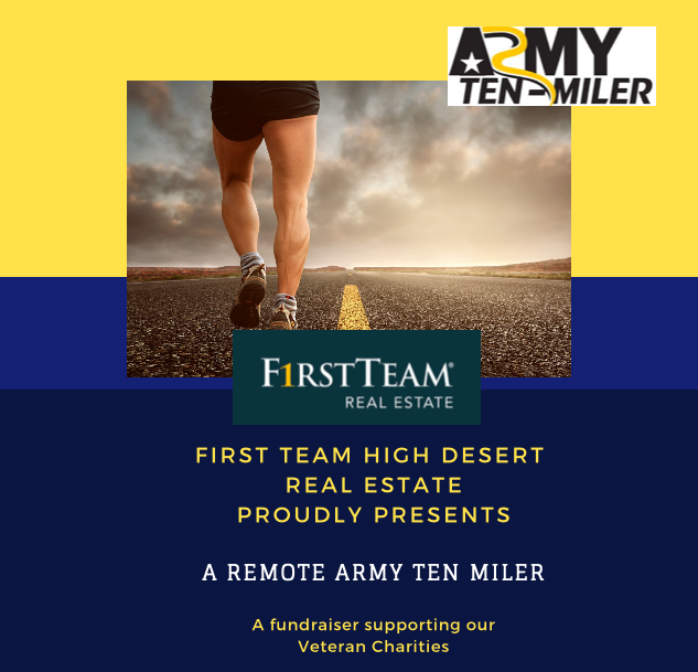 Poster for First Team High Desert office sponsored Army Ten Miler Virtual Run