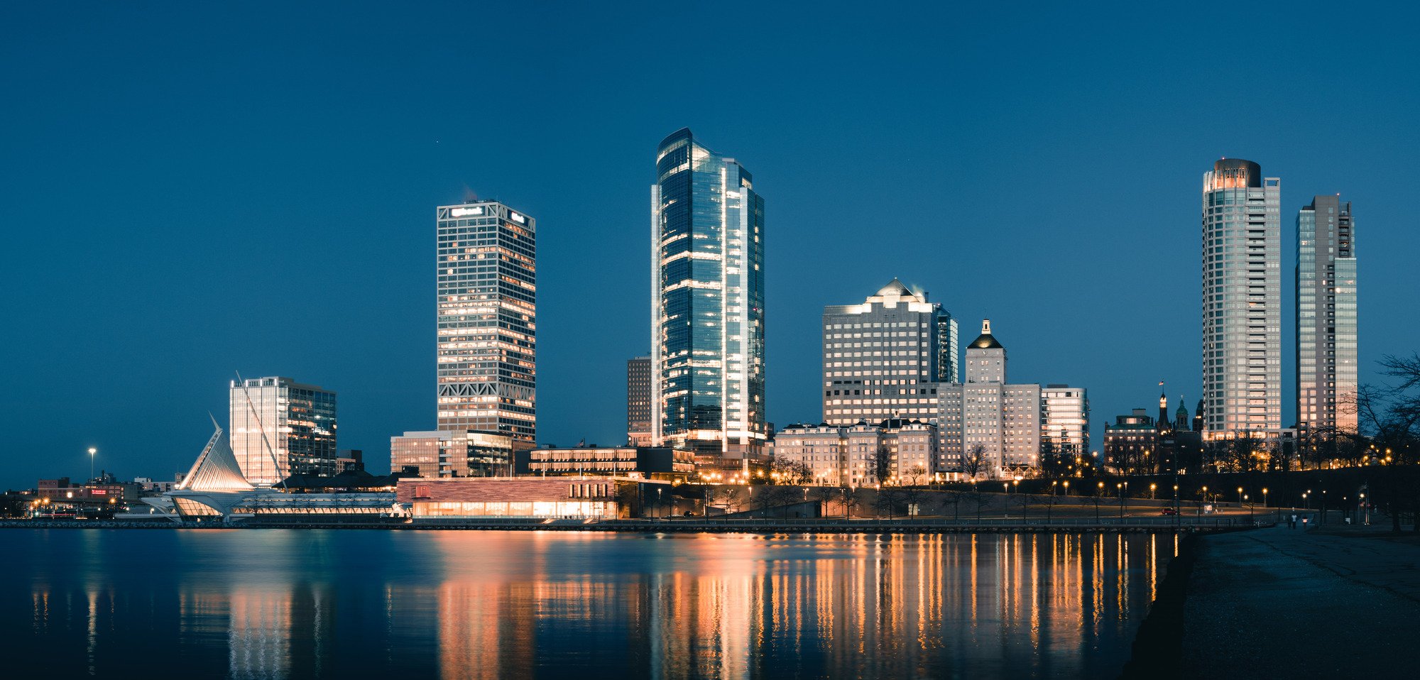 city skyline night lights