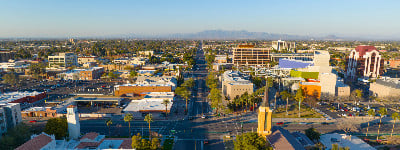 Mesa, Mesa city center aerial view 