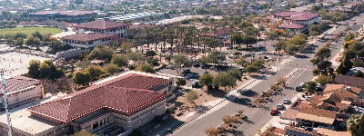 Peoria, Afternoon aerial view of the downtown skyline