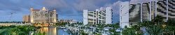 Photo of Sarasota, Florida, USA marina and resorts skyline. Downtown Sarasota