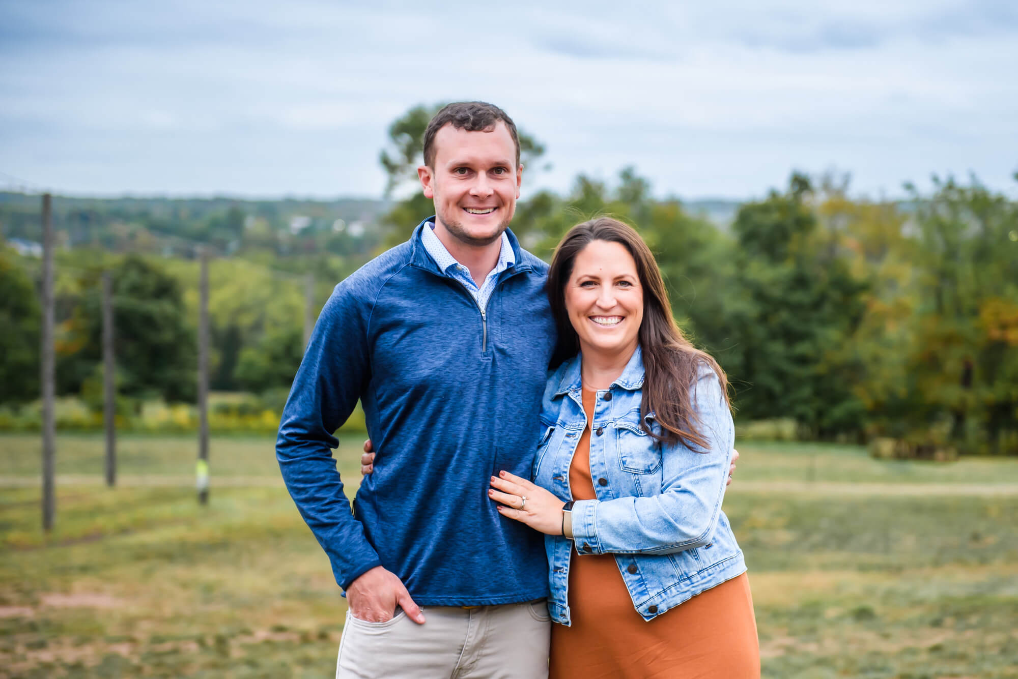 smiling couple outdoor scenery