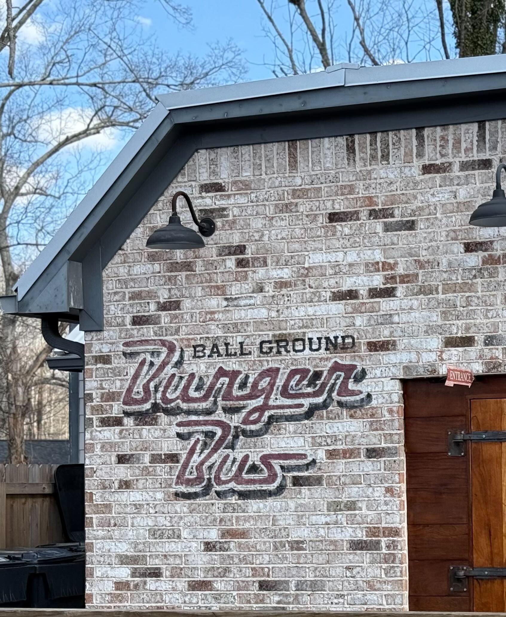 Sign for Ball Ground Burger Bus in Ball Ground, GA