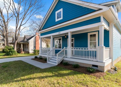 blue suburban house exterior