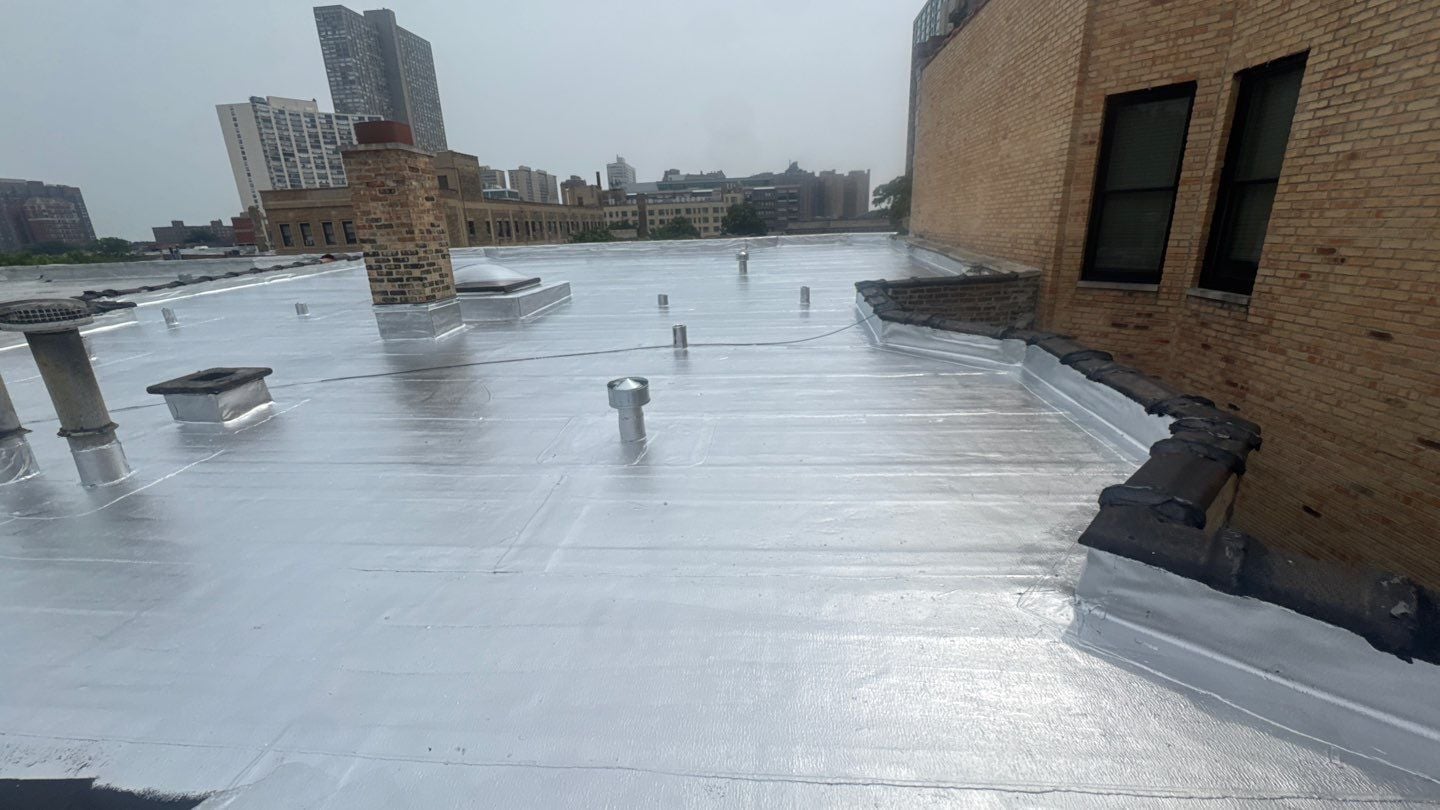 Flat roof replacement nearing completion