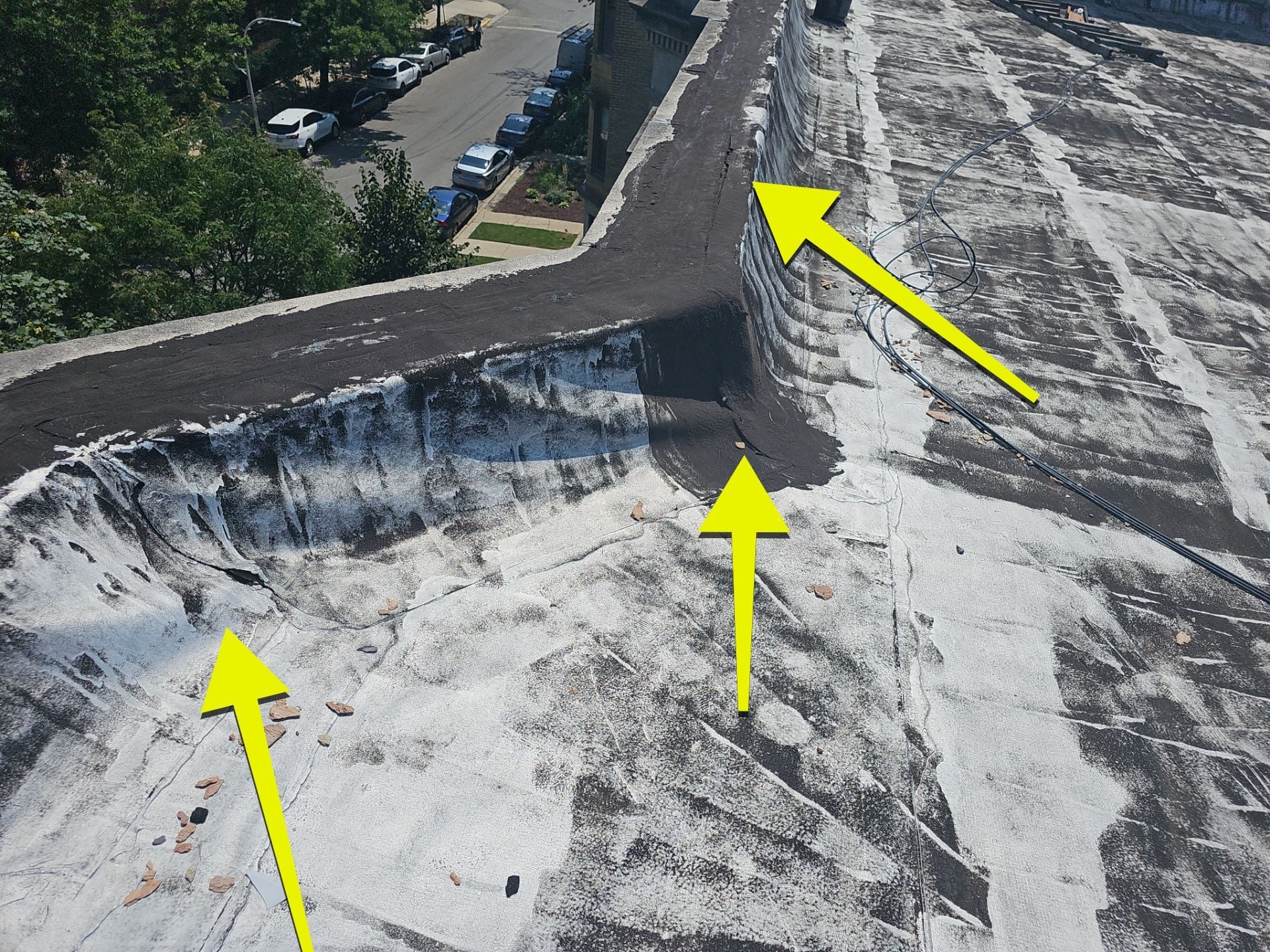 Existing flat roof before replacement work began