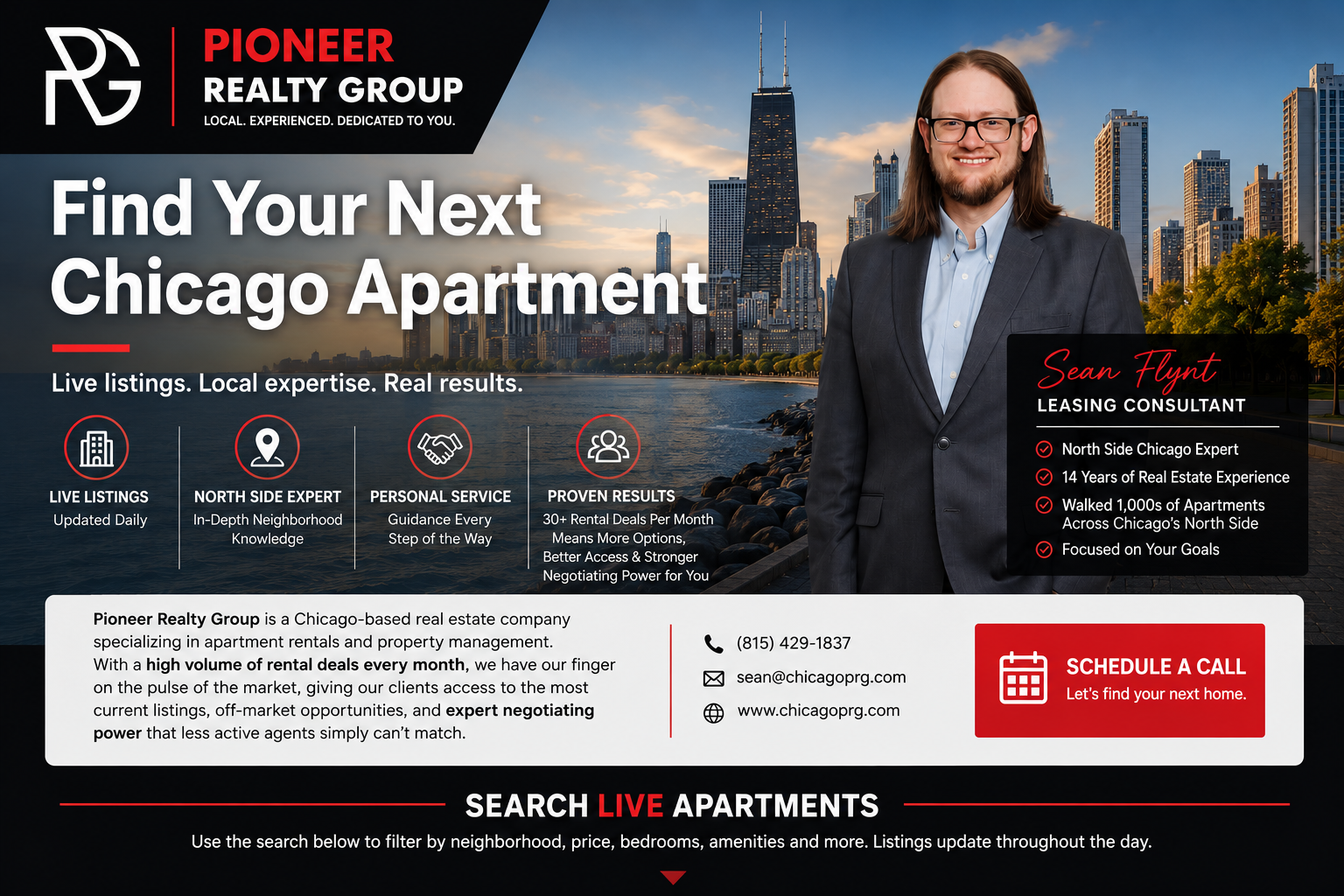 Search Chicago apartments with Sean Flynt and Pioneer Realty Group
