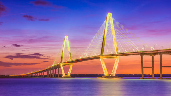 Charleston, South Carolina, USA at Arthur Ravenel Jr. Bridge