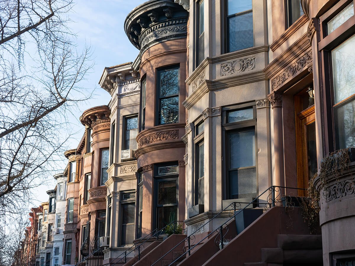 Row-of-Colorful-Old-Homes-in-Prospect-Heights-Brooklyn