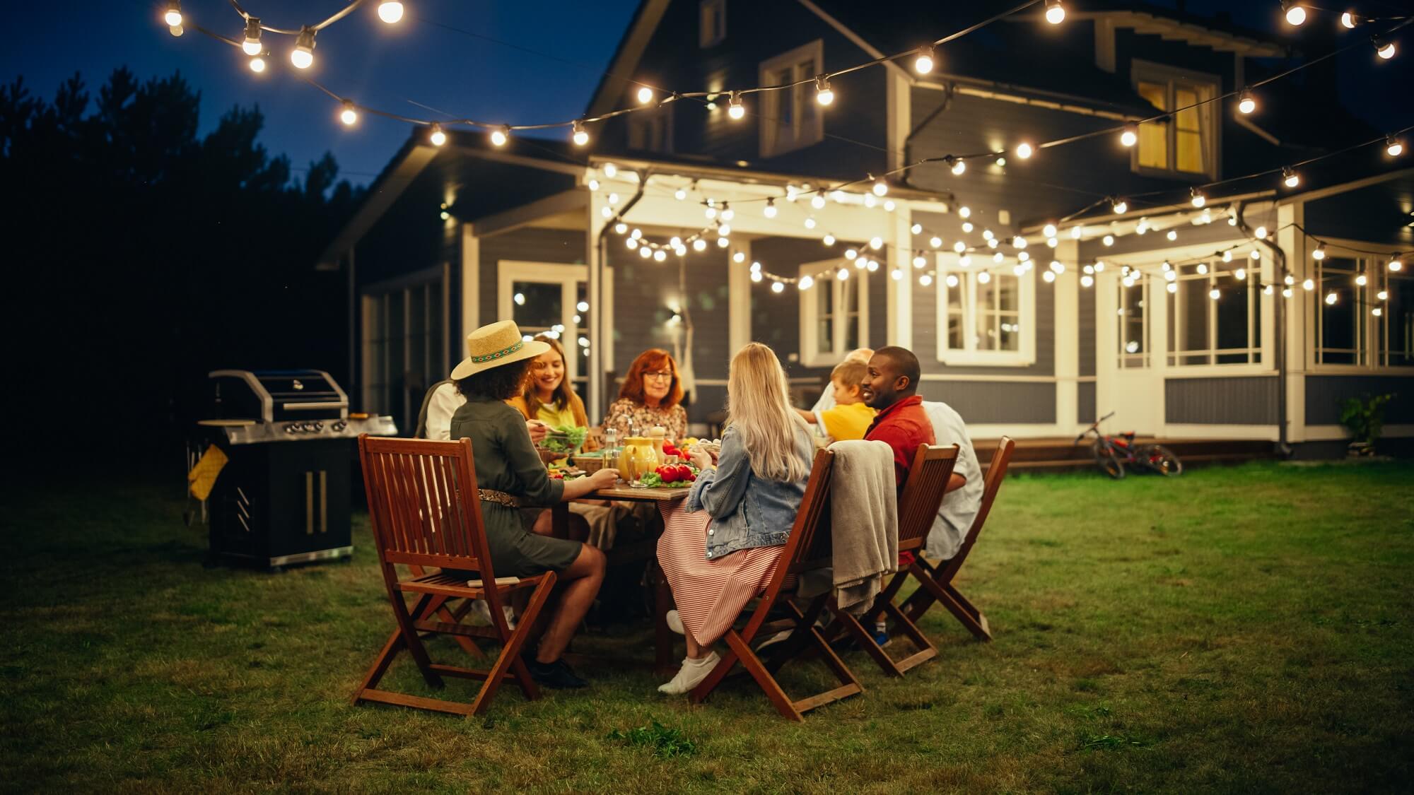 Friends Gathering Together in the Evening