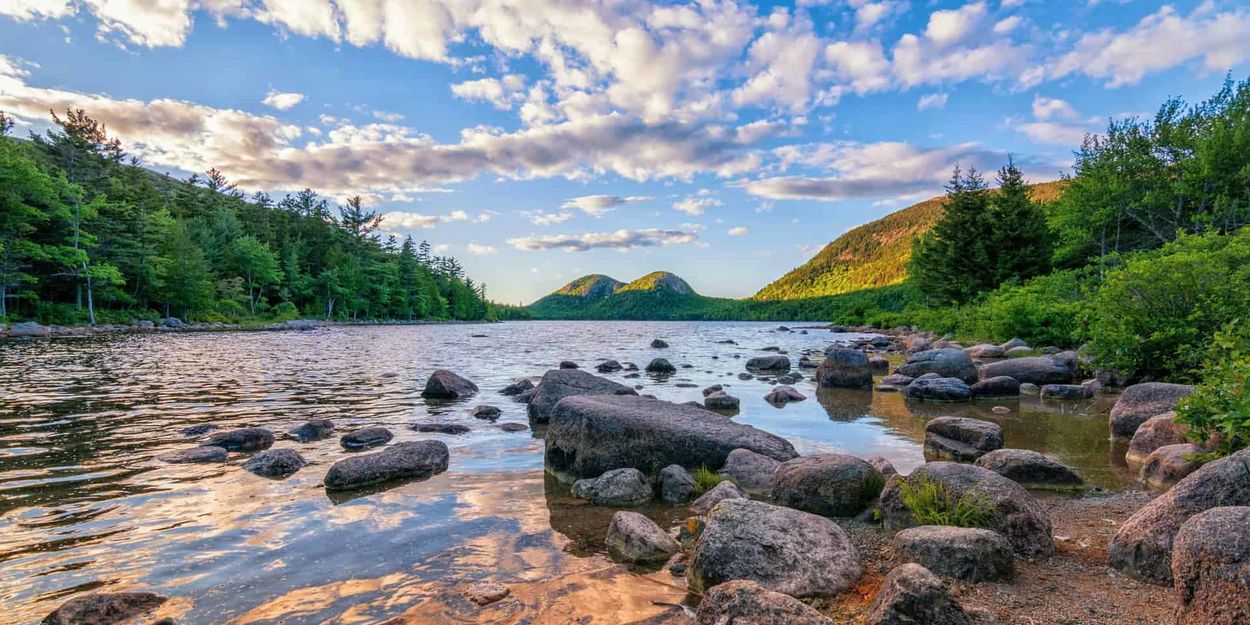 Ocean, Lake, and Mountain