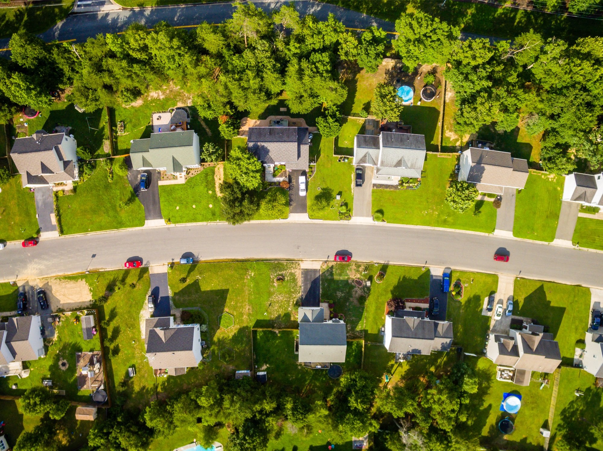 suburban neighborhood aerial view 2