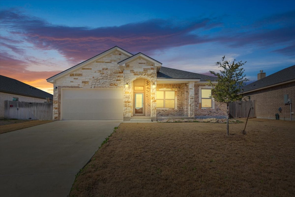 Investment property listing photo in Temple Texas at dusk