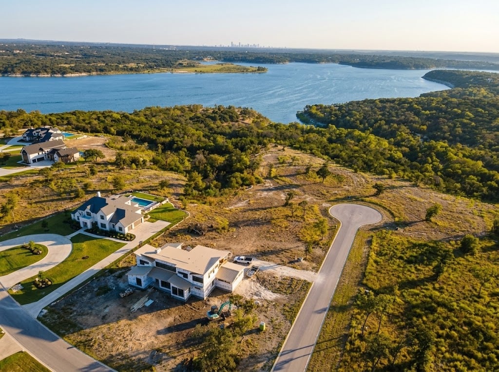 Aerial view of The Enclave neighborhood in Temple TX