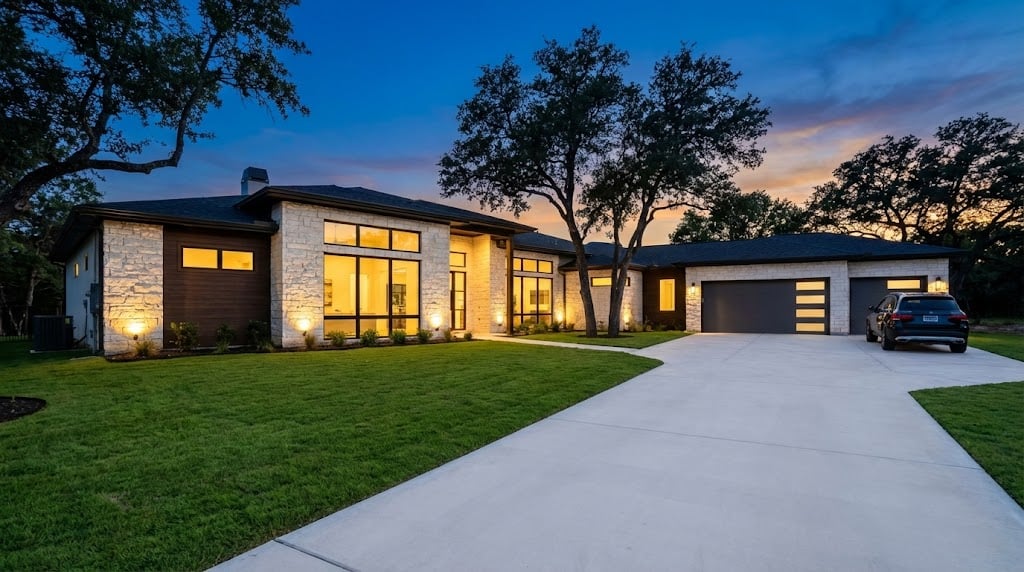 Luxury estate at twilight - Temple TX real estate