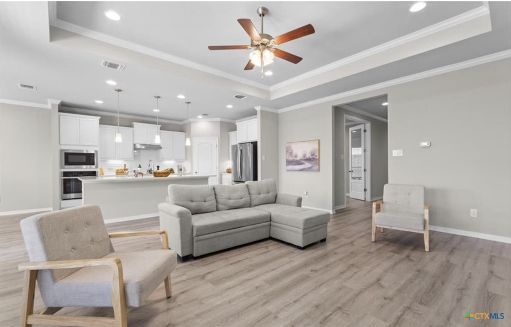 Interior living room in The Grove Temple TX