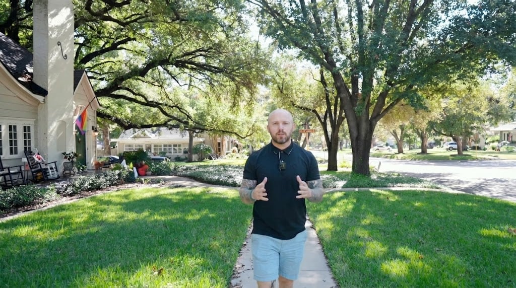 Walking through Temple TX historic neighborhood