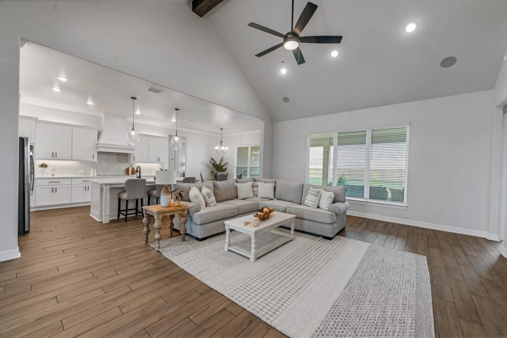 Carothers open floor plan dining and living area