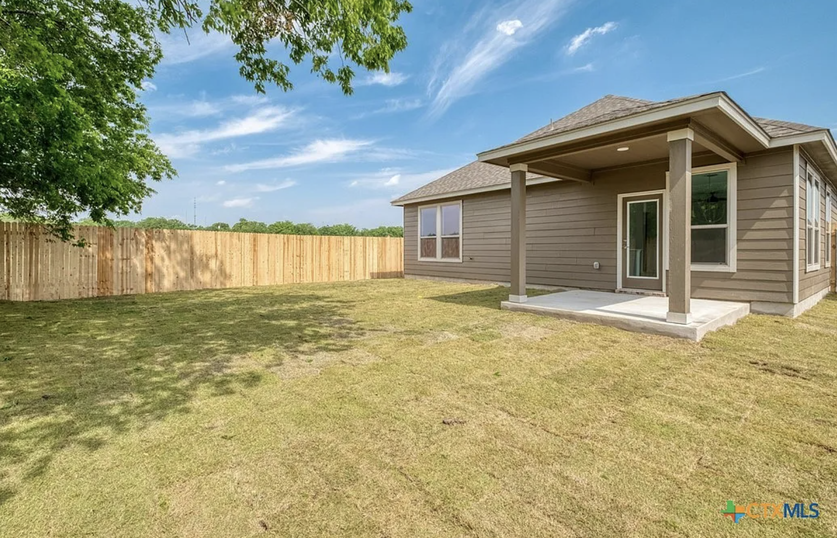 KB Home Hidden Trails backyard with privacy fence, Belton TX