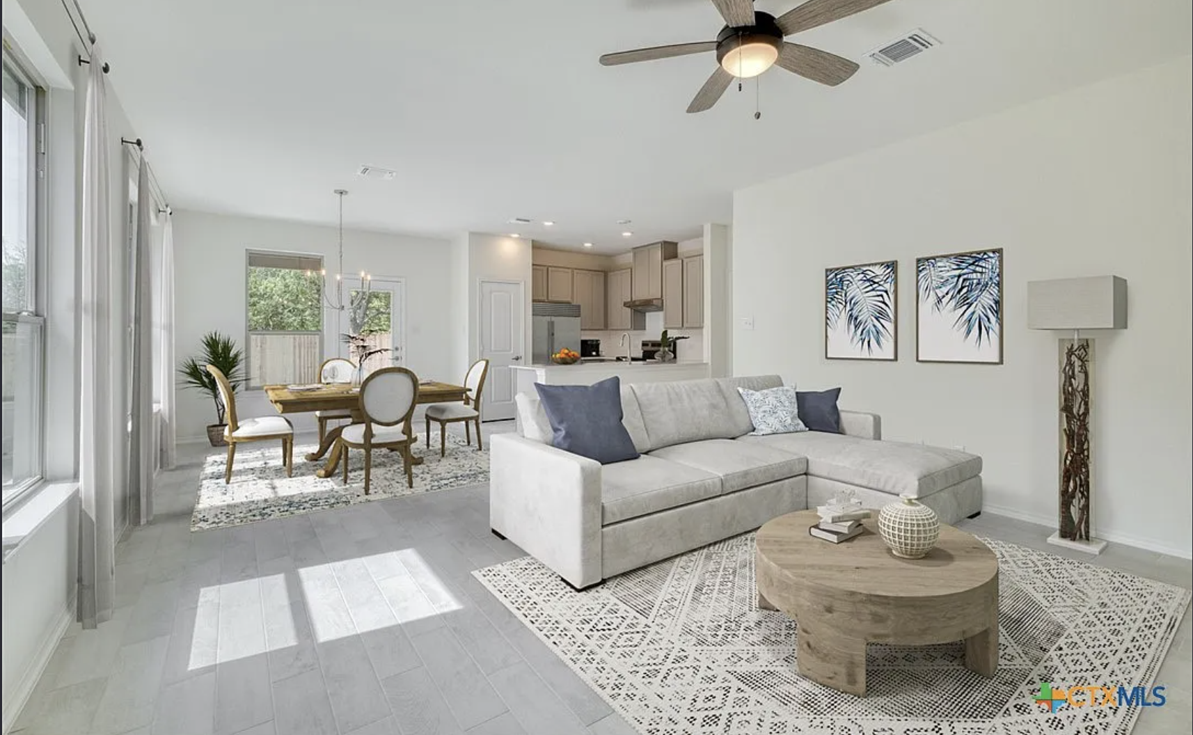 KB Home Hidden Trails open concept living room, Belton TX