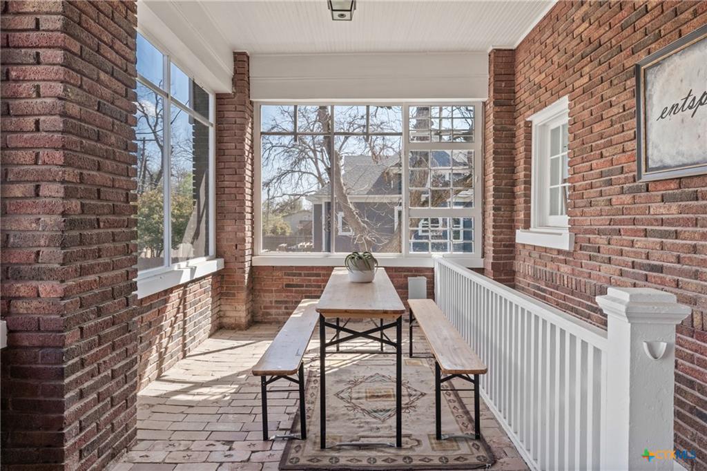 Balcony detail on a preserved historic home in the North Central Temple Historic District
