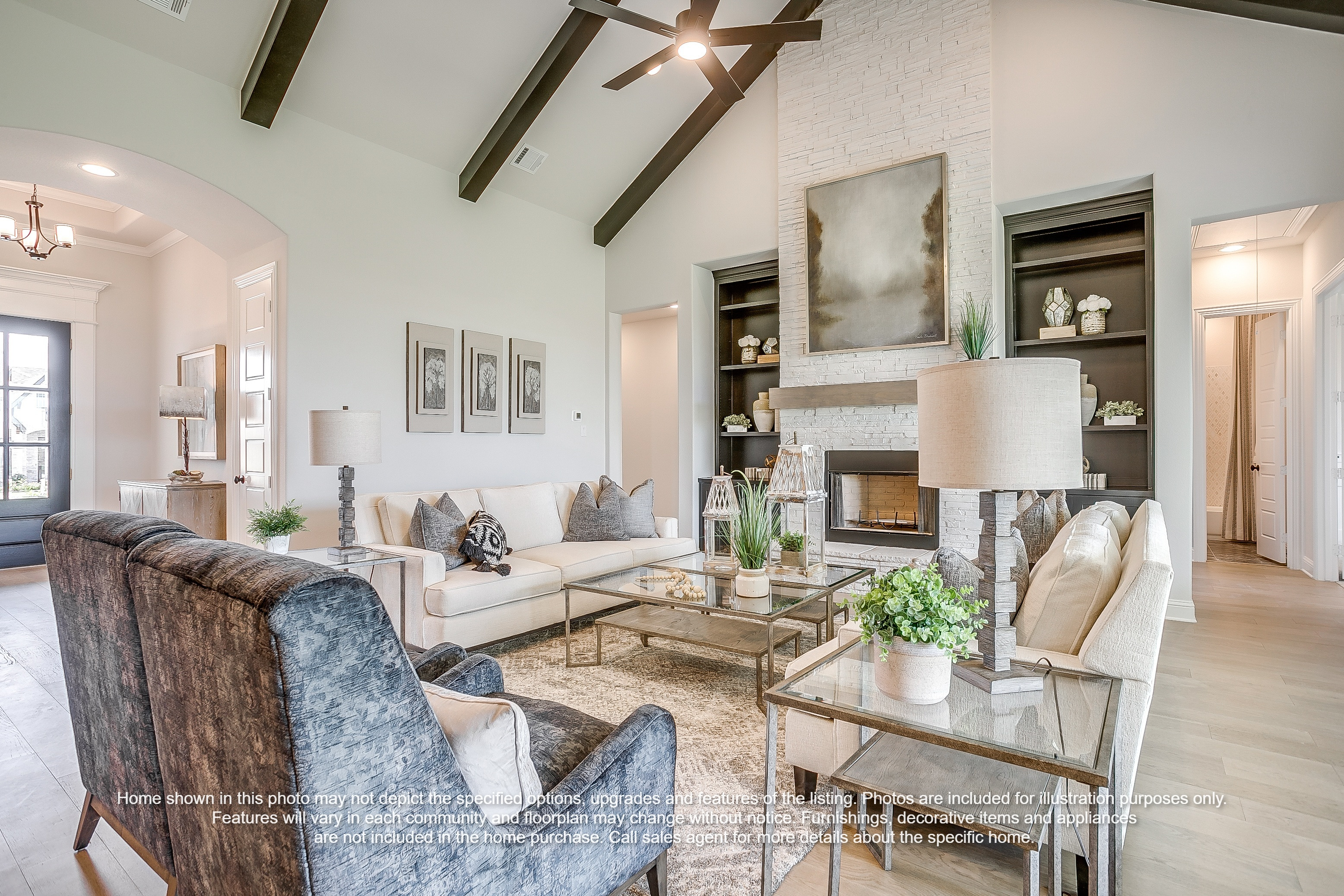 John Houston open concept living room with natural light